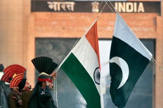India and and Pakistani national flags India-Pakistan flags
