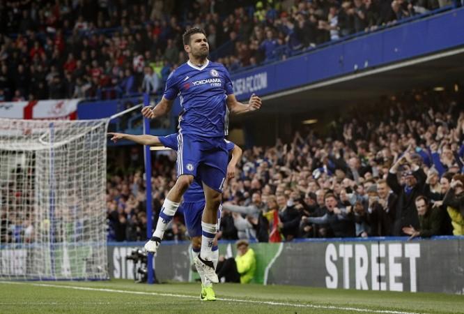 Diego Costa got Chelsea rolling with the first goal, May 8, 2017 Diego Costa, Chelsea, EPL, Middlesbrough, Tottenham