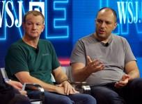 Brian Acton, co-founder of WhatsApp (L) and Jan Koum, co-founder and CEO of WhatsApp