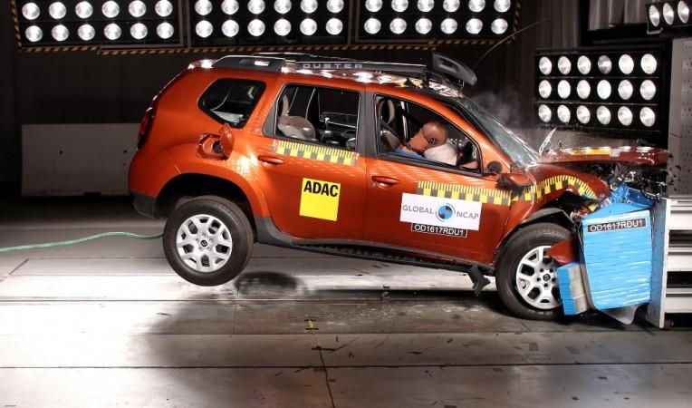 Renault Duster with airbag during the Global NCAP crashtest Renault Duster crashtest