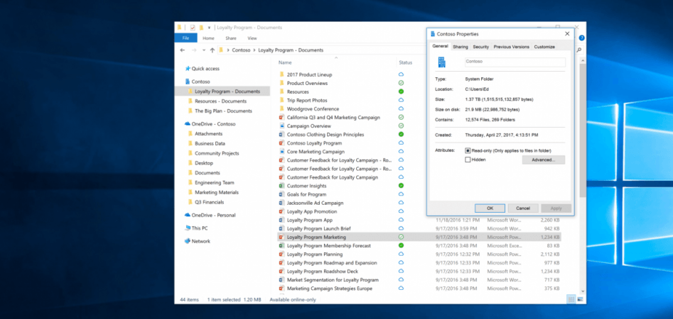 OneDrive Files on Demand feature. Windows 10 Fall Creators Update