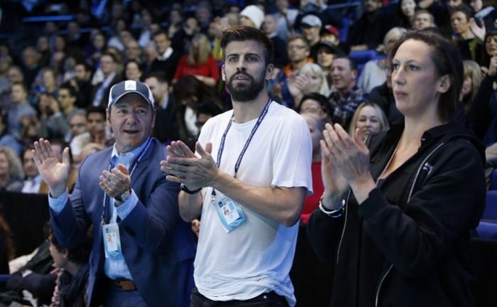 Gerard Pique (In white). Gerard Pique, Novak Djokovic, Rafael Nadal, Andy Murray, Davis Cup, Tennis news, tennis world cup, ATP President Chris Kermode