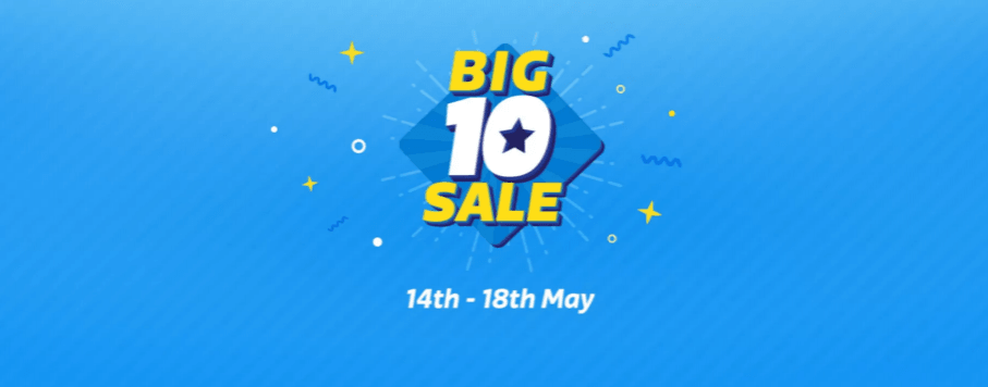 Flipkart's BIG 10 sale gets underway today at midnight (12:00 am on 14 May) Flipkart's BIG 10 sale gets underway today
