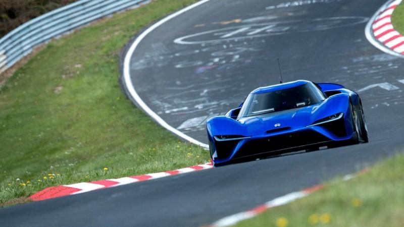Nio EP9 during the run at Nurburgring Nordschleife in Germany Nio EP9