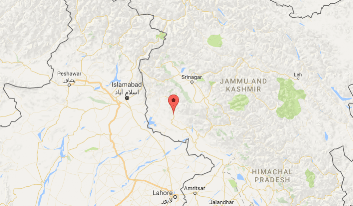 In picture: A pointer shows the Rajouri district of Jammu and Kashmir, where Pakistan violated ceasefire on Sunday, May 14. Rajouri district