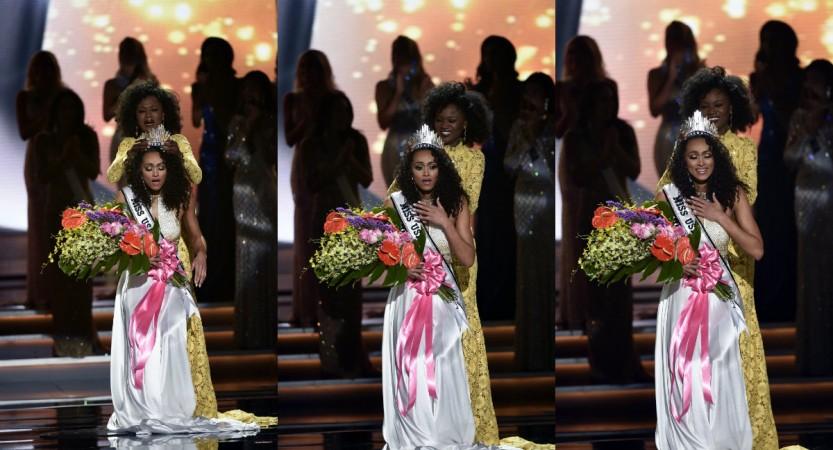 Miss USA 2016 Deshauana Barber crowns Miss District of Columbia Kara McCullough as the winner of Miss USA 2017 Miss USA 2017