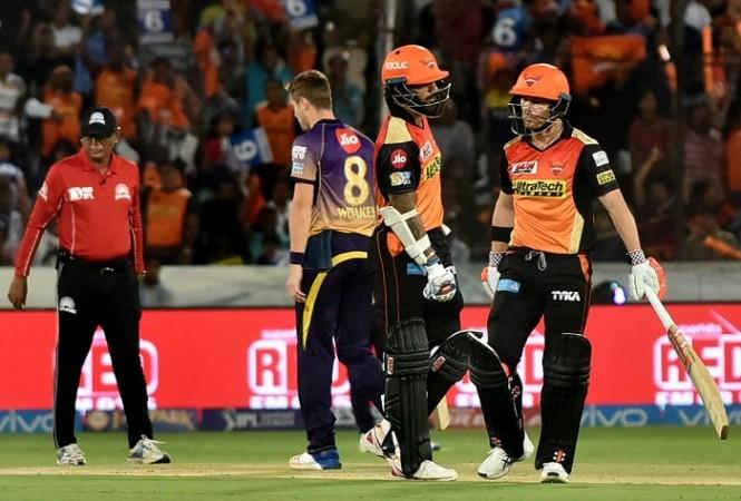 SRH and KKR split the league phase fixtures, with both winning their home games Shikhar Dhawan, David Warner, SRH, Chris Woakes, KKR