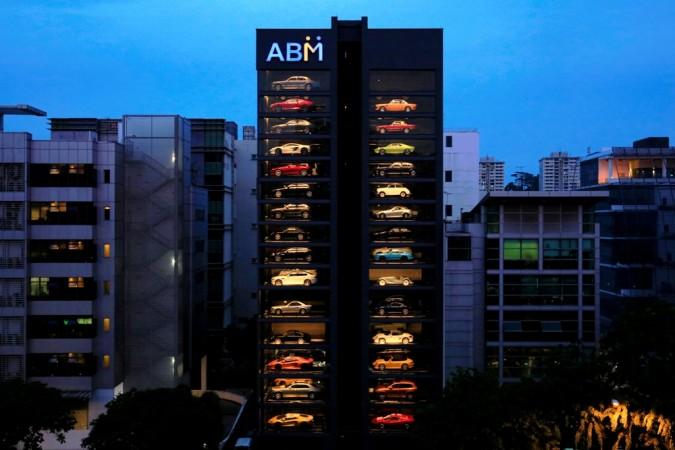 An exotic used car dealership designed to resemble a vending machine in Singapore May 15, 2017. Autobahn Motors, Singapore