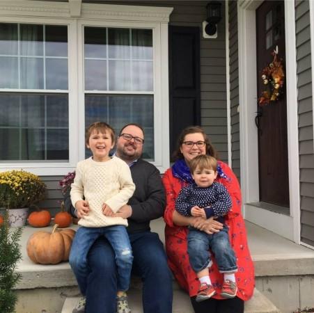 Dana Mason Womer with her husband and children Dana Mason Womer