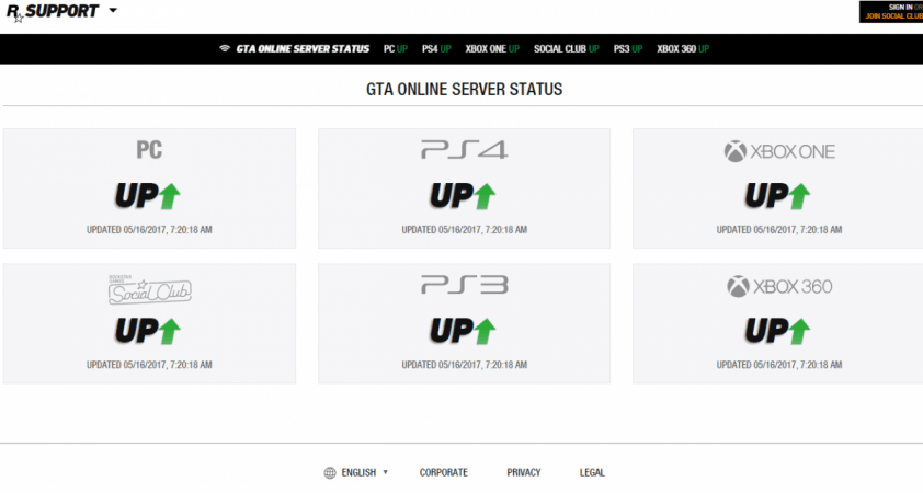 GTA Online Server status