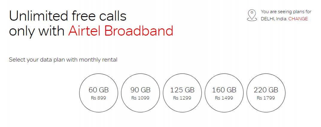 Airtel V-Fiber offers Airtel V-Fiber offers