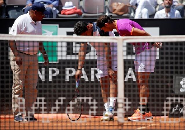 Rafael Nadal, Nadal's sportsman spirit, Nicolas Almagro, Almagro's injury, Rome Masters