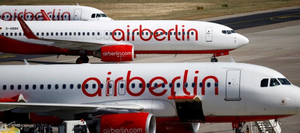German carrier Air Berlin's aircrafts are pictured at Tegel airport in Berlin, Germany, September 29, 2016. etihad airways, etihad investments in alitalia, alitalia files for bankruptcy, ryanair, airberlin, emirates vs etihad, jet airways, jet airways share price, naresh goyal jet airways