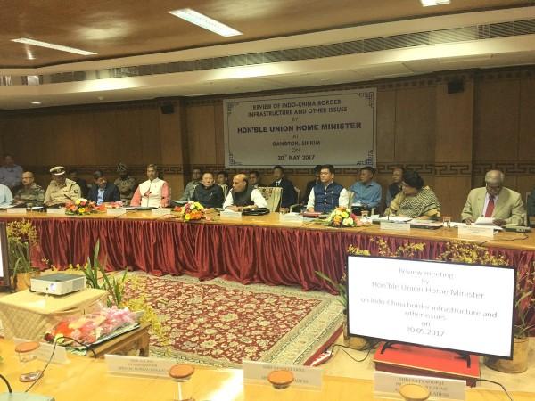 In picture: Union Home Minister Rajnath Singh on Saturday, May 20, chairs a meeting with chief ministers of five states that share borders with China. Rajnath Singh