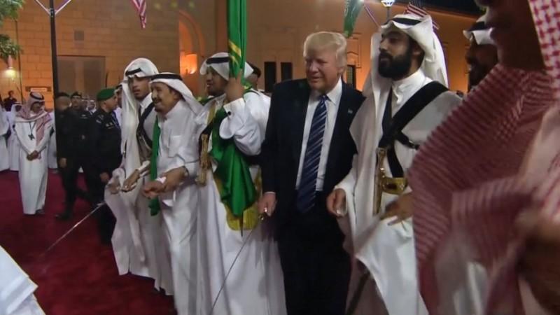 US President Donald Trump in Saudi Arabia. Watch Donald Trump participate in traditional Saudi sword dance