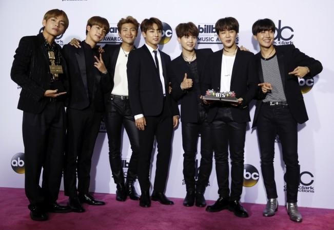 BTS with their the Top Social Artist award. BTS