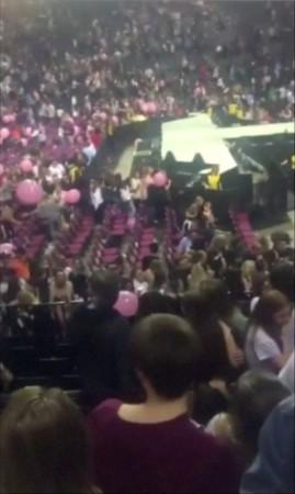 A still image from a video shows people fleeing Manchester Arena. Manchester Arena explosion