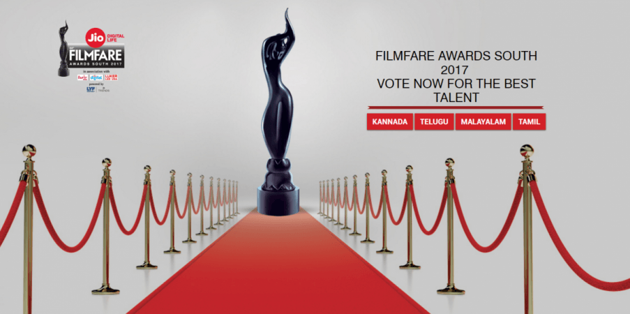 Nominate for Jio 64th Filmfare Awards South 2017. Jio 64th Filmfare Awards South 2017