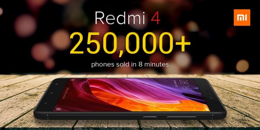 Xiaomi Redmi 4 sold out in just 8 minutes