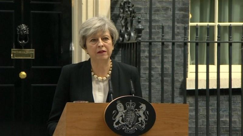 UK PM Theresa May UK Prime Minister Theresa May condemns callous terrorist attack in Manchester
