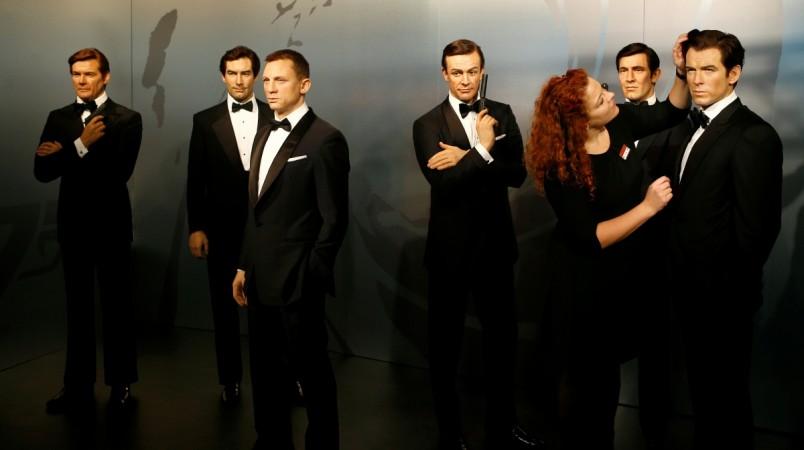 Wax figures of all 6 actors who portrayed James Bond character, Roger Moore, Timothy Dalton, Daniel Craig, Sean Connery, George Lazenby and Pierce Brosnan (L-R) are seen in the Madame Tussauds wax museum in Berlin, Germany October 4, 2016. James Bond actors
