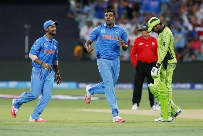 India vs Pakistan cricket match in 2015. India vs Pakistan, Champions Trophy, R Ashwin, India cricket, Haris Sohail, Ajinkya Rahane.