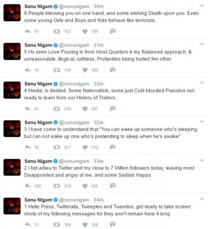 Sonu Nigam's tweets Sonu Nigam's tweets