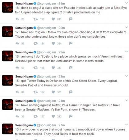 Sonu Nigam's tweets Sonu Nigam's tweets