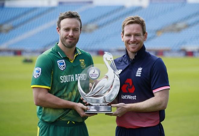 AB De Villiers and Eoin Morgan. Ab de Villiers, Eoin Morgan, England vs South Africa, ODI series