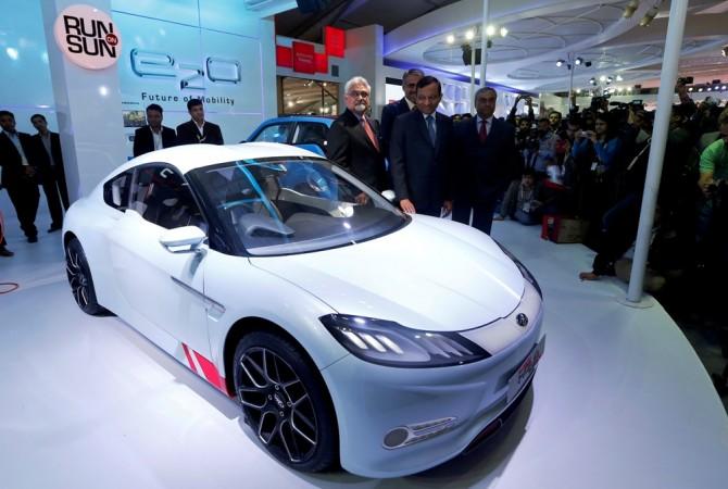 Mahindra's concept electric sports car Halo unveiled during the Indian Auto Expo in Greater Noida, 2014 Mahindra Electric, Mahindra Halo
