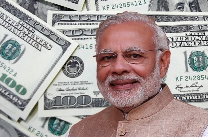 Illustration of US dollars along with image of PM Narendra Modi. modi govt turns 3, 3 years of modi govt, modi govt completes 3 years, pm modi swearing in, fdi in 3 years, fdi equity inflows, fdi source, fdi sector wise