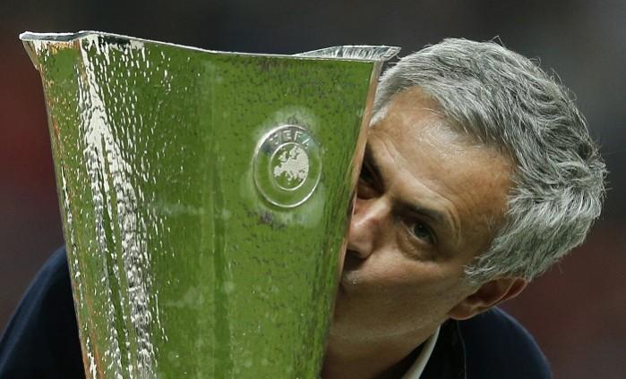 Jose Mourinho was over the moon after guiding Manchester United to the Europa League title, May 24, 2017 Jose Mourinho, Europa League, trophy, final, Manchester United