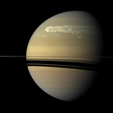 During its seven-year Solstice Mission, Cassini watched as a huge storm erupted and encircled Saturn. Scientists think storms like this are related, in part, to seasonal effects of sunlight on Saturn's atmosphere. nasa, Cassini, spacecraft, Saturn, Grand Finale, space,