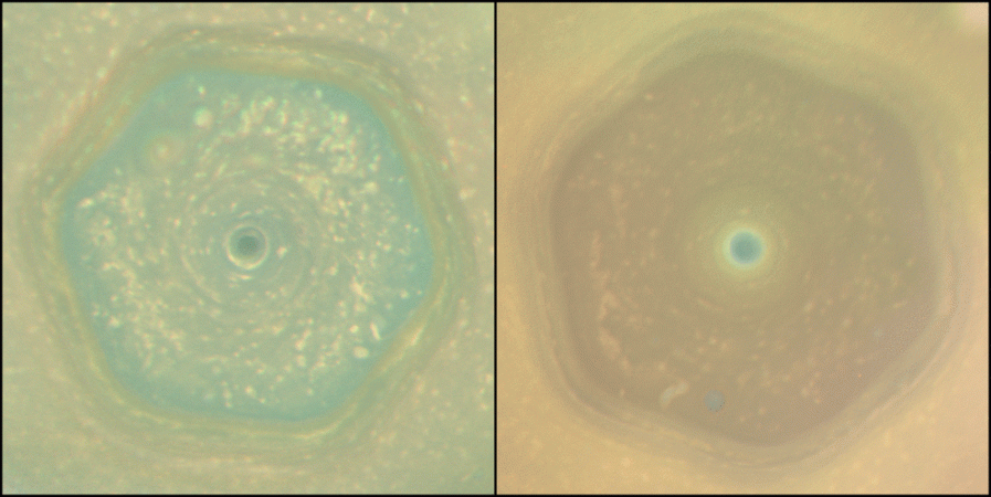 These natural color views from Cassini show how the color of Saturn's north-polar region changed between June 2013 and April 2017, as the northern hemisphere headed toward summer solstice. nasa, Cassini, spacecraft, Saturn, Grand Finale, space,