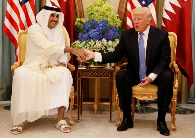 Qatar's Emir Sheikh Tamim Bin Hamad Al-Thani meets with U.S. President Donald Trump in Riyadh, Saudi Arabia, May 21, 2017. Qatar's Emir Sheikh Tamim Bin Hamad Al-Thani meets with U.S. President Donald Trump in Riyadh