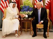 Qatar's Emir Sheikh Tamim Bin Hamad Al-Thani meets with U.S. President Donald Trump in Riyadh