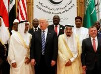 U.S. President Donald Trump poses for a photo during Arab-Islamic-American Summit in Riyadh