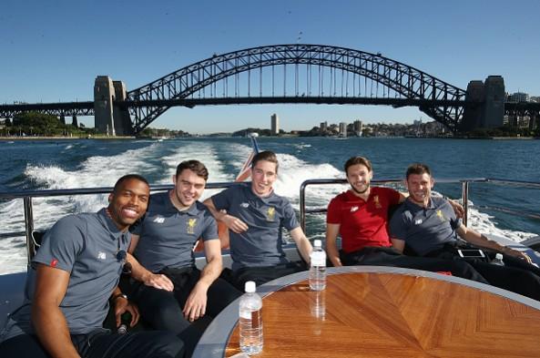 Daniel Sturridge, Harry Wilson, Connor Randall, James Milner and Adam Lallana. Jurgen Klopp, Liverpool, Liverpool Australia, Premier League, Australia
