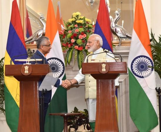 Narendra Modi and the Prime Minister of the Republic of Mauritius, Mr. Pravind Kumar Jugnauth at the Joint Press Statement, at Hyderabad House, in New Delhi on May 27, 2017. Mauritius, Pravind Kumar Jugnauth, PM Modi, Narendra Modi