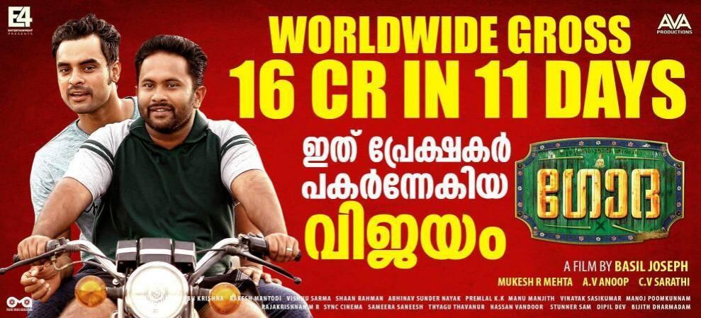 Godha earns Rs 16 crore in 11 days from worldwide box office. Godha, Godha review, godha box office, tovino thomas, wamiqa gabbi