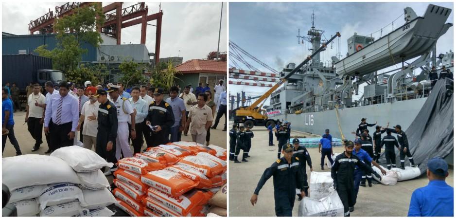 In picture: Indian Navy is providing food as well as medical aid to flood-affected regions in Sri Lanka. Indian Navy in Sri Lanka