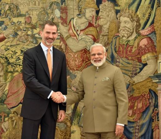 Prime Minister Narendra Modi with Spin's King Felipe VI in Spain. Modi in Spain