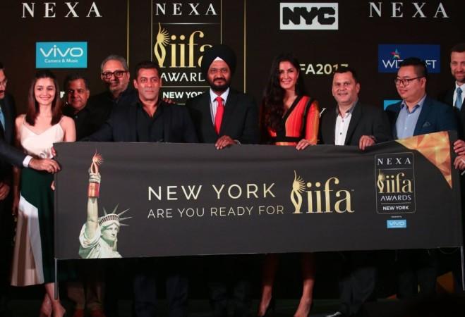 Salman Khan, Katrina Kaif, Alia Bhatt at IIFA 2017 press conference. IIFA 2017, Salman Khan, Katrina Kaif, Alia Bhatt