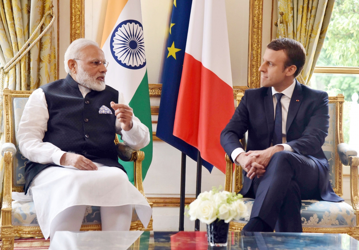 pm narendra modi, modi in france, modi news, pm modi news, french president Emmanuel Macron, modi 4 nation visit