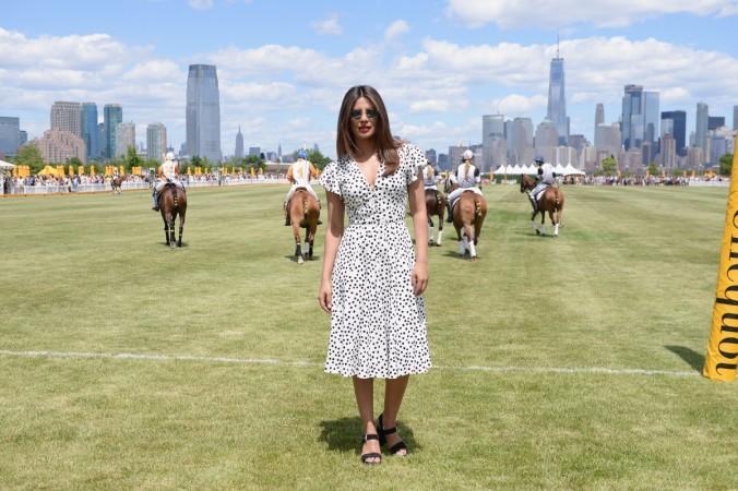 Priyanka Chopra throws the first ball at The Tenth Annual Veuve Clicquot Polo Classi at Liberty State Park on June 3 Priyanka Chopra