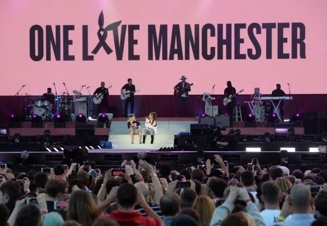 Ariana Grande and Miley Cyrus perform at One Love Manchester concert. One Love Manchester