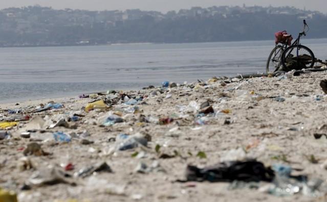 Garbage thrown at Fundao beach, on the banks of the Guanabara Bay, in Rio de Janeiro, Brazil. World Environment Day, nature shocking photos