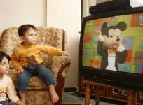 Children watching TV