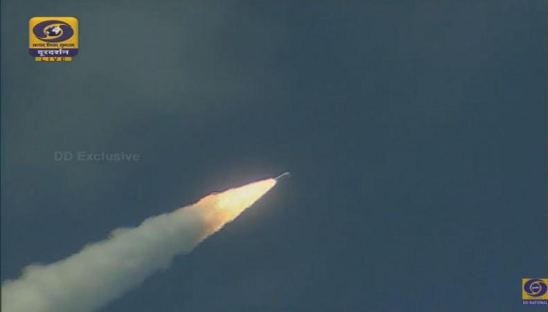 GSLV Mark-III after liftoff. ISRO