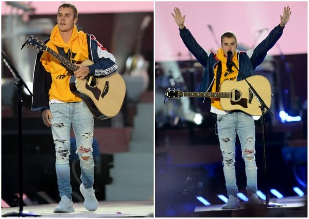 In this handout provided by 'One Love Manchester' benefit concert, Justin Bieber performs on stage on June 4, 2017, in Manchester, England. Justin Bieber